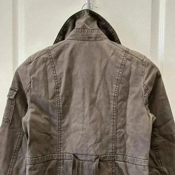 American Eagle Outfitters Jacket Utility Military Cargo Field Cotton Brown XS - Picture 8 of 16